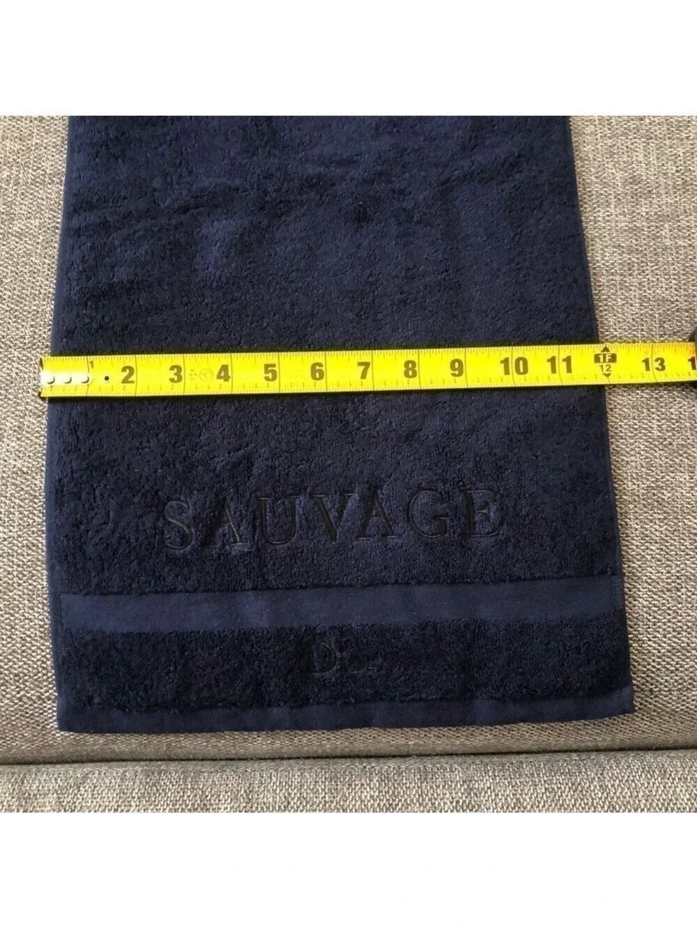 Dior Sauvage Men’s Face Hand Towel Navy Blue Logo Cotton Authentic